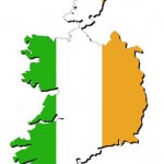 Landkarte von Irland in Nationalfarben