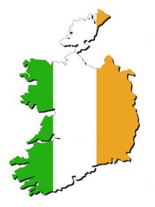 Landkarte von Irland in Nationalfarben