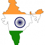fahne landkarte indien