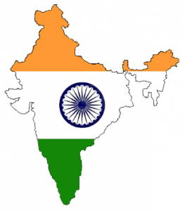fahne landkarte indien