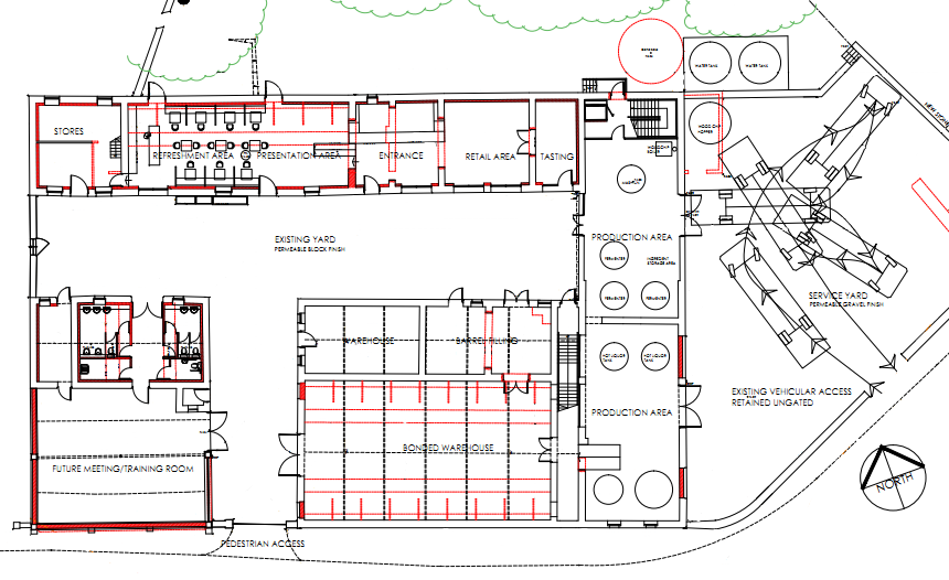 Lageplan der Lakes Distillery in Cumbria