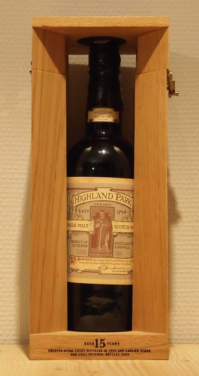 Whisky Highland Park 15yo Edition One Earl Magnus Single Malt Whisky Highland Park 15yo Edition One Earl Magnus