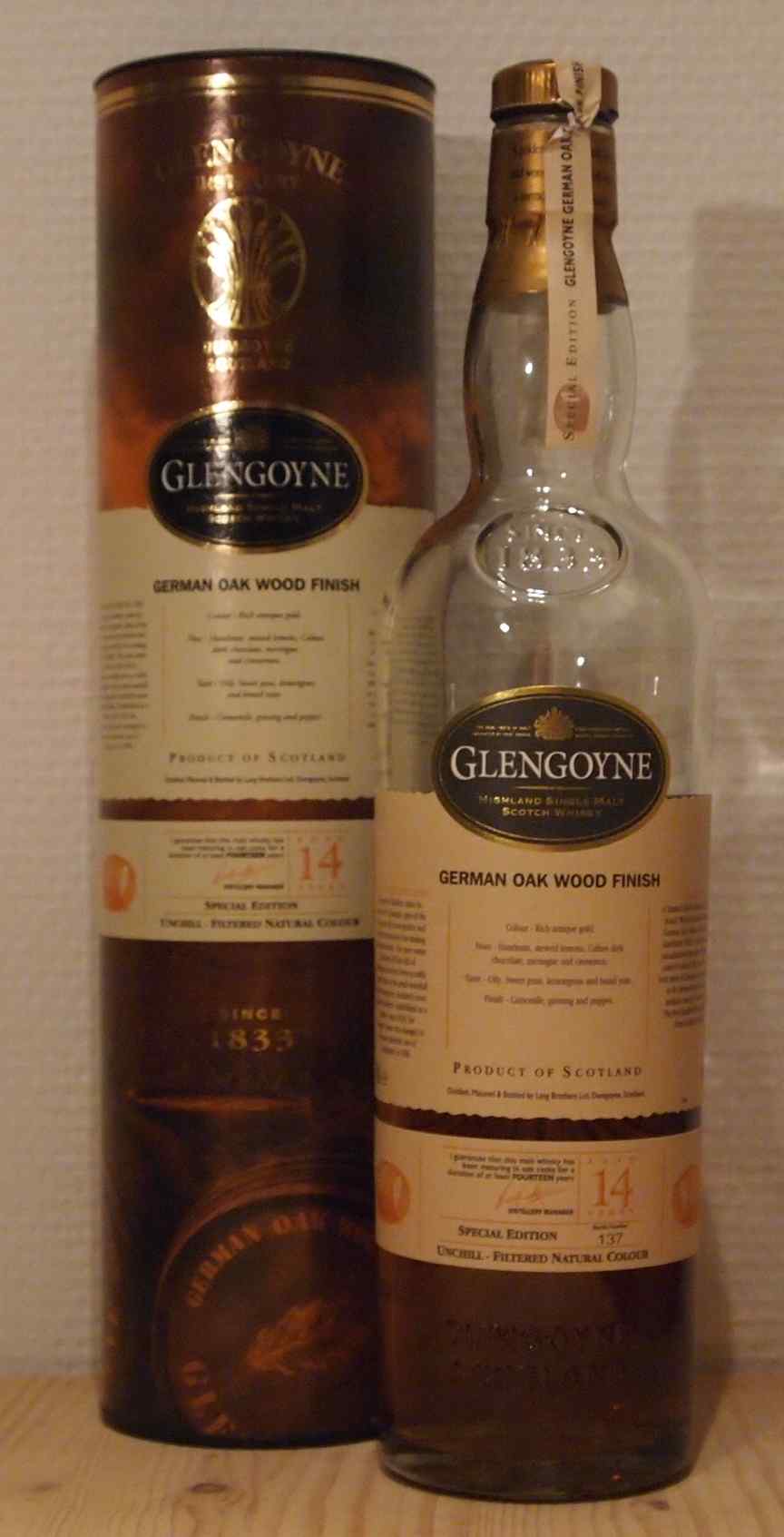 Whisky Glengoyne 14yo German Oak Single Malt Whisky Glengoyne 14yo German Oak