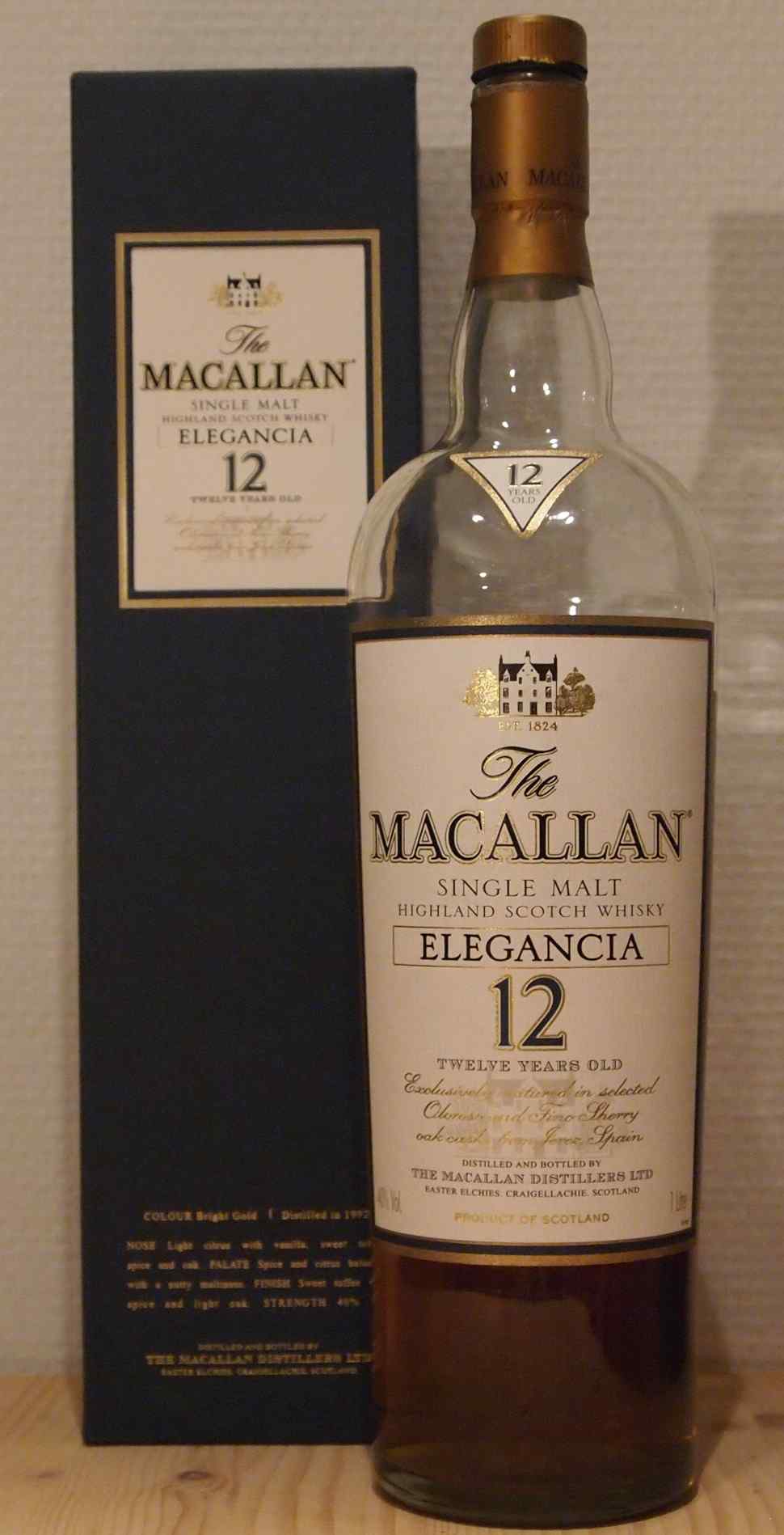Whisky Macallan 12yo Elegancia Single Malt Whisky Macallan 12yo Elegancia