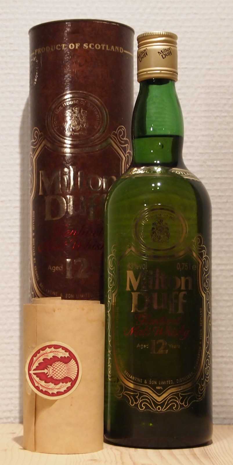 Whisky Miltonduff 12yo, ca. 1980 Single Malt Whisky Miltonduff 12yo, ca. 1980